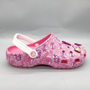 Crocs Hello Kitty and Friends Womens 12 Pink Classic Clogs Sandals Shoes Slip On